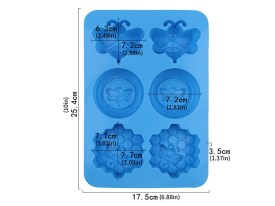 Molde silicona 6 jabones MIEL